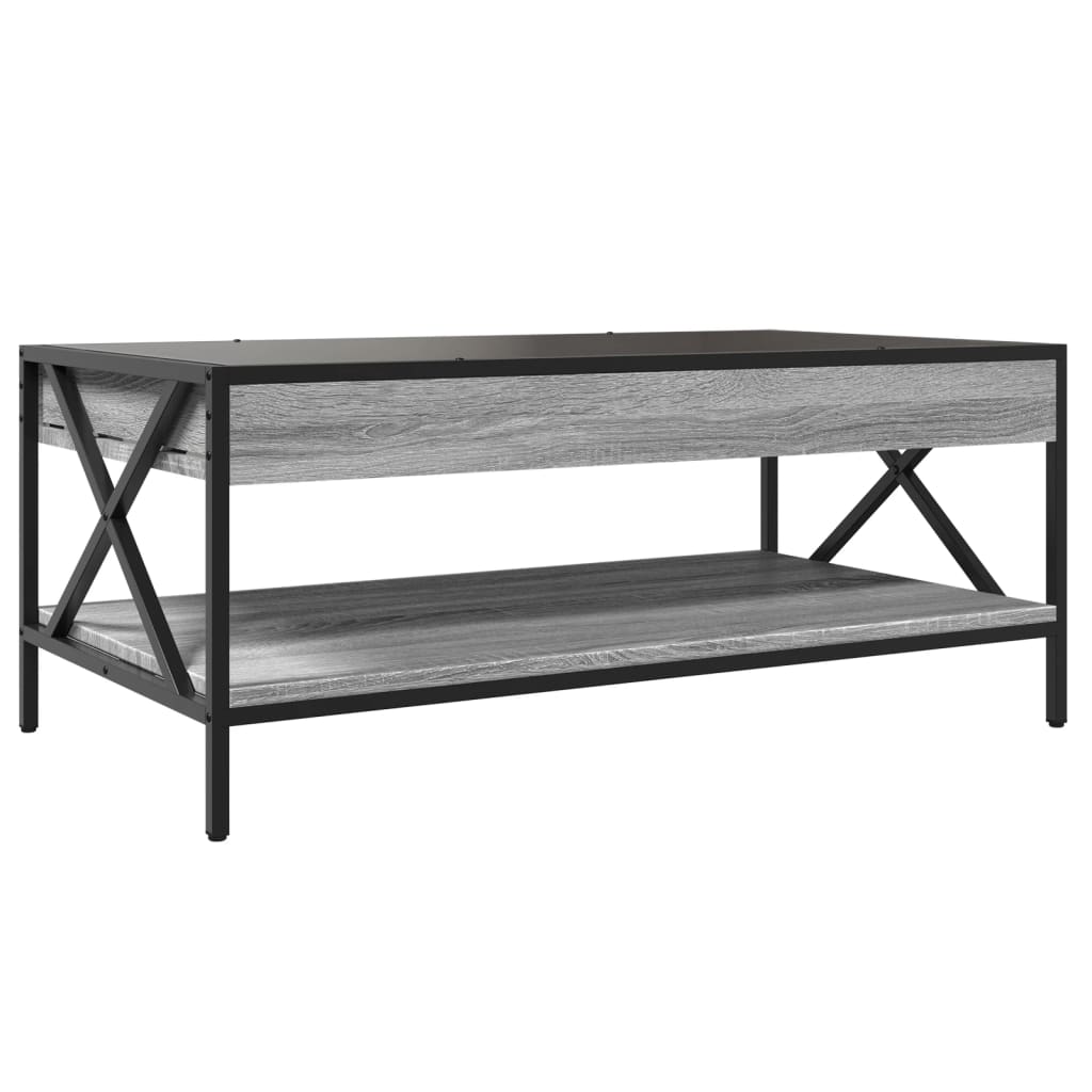 Coffee Table with Infinity LED Grey Sonoma 90x50x38 cm