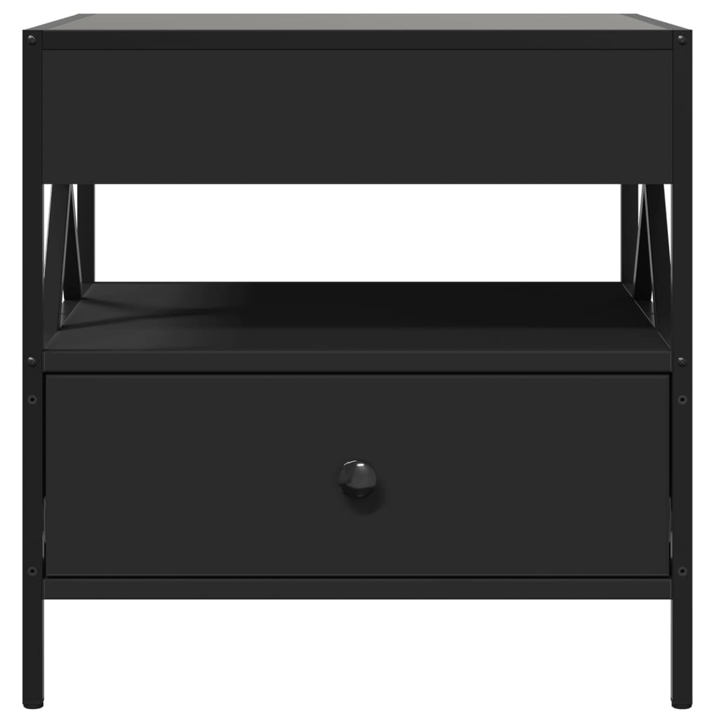 Coffee Table with Infinity LED Black 50x50x51 cm
