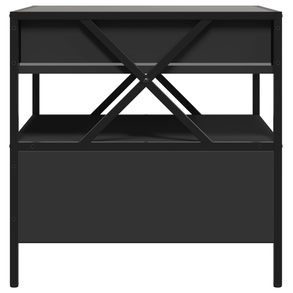 Coffee Table with Infinity LED Black 50x50x51 cm