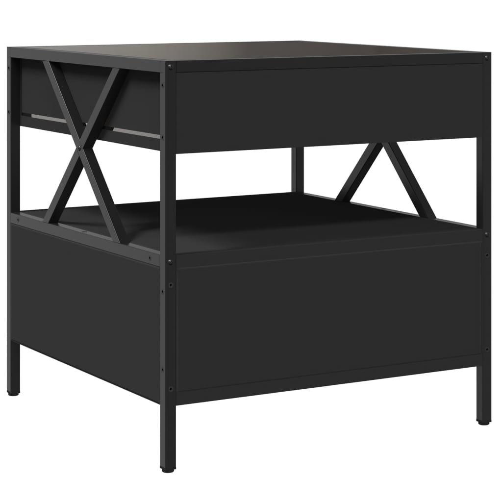 Coffee Table with Infinity LED Black 50x50x51 cm