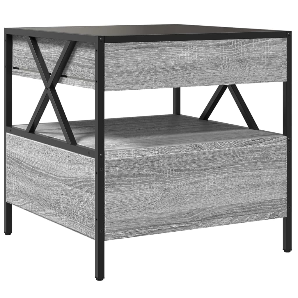 Coffee Table with Infinity LED Grey Sonoma 50x50x51 cm