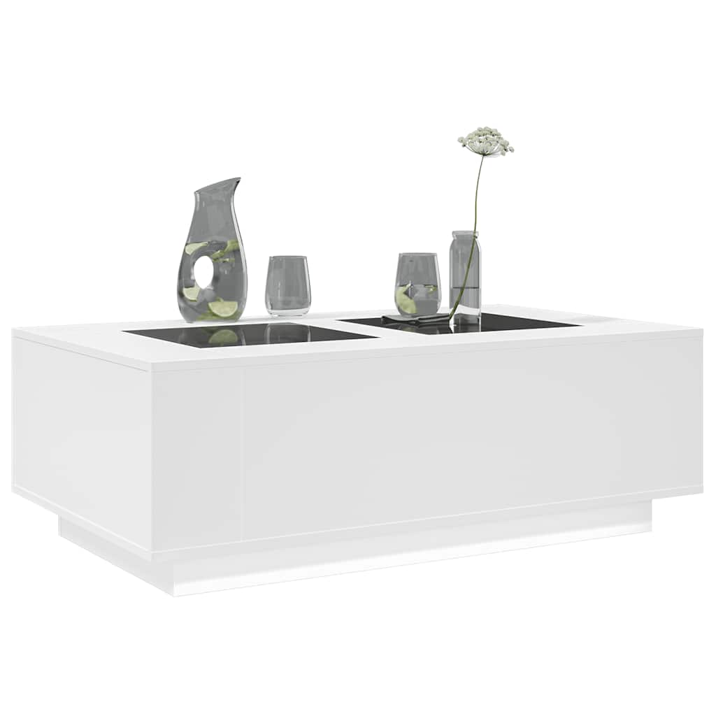 Coffee Table with Infinity LED White 116x69x40 cm