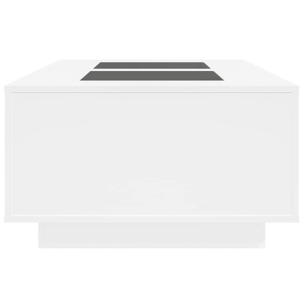 Coffee Table with Infinity LED White 116x69x40 cm