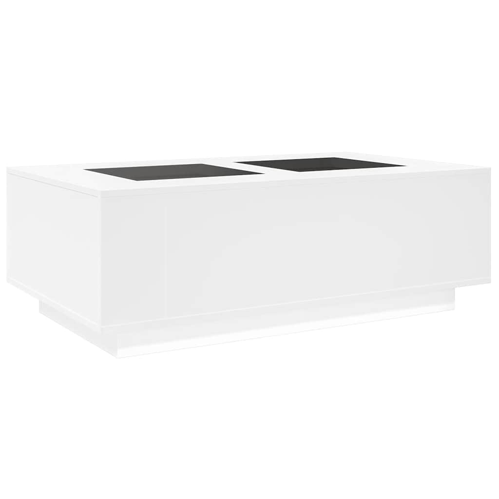 Coffee Table with Infinity LED White 116x69x40 cm