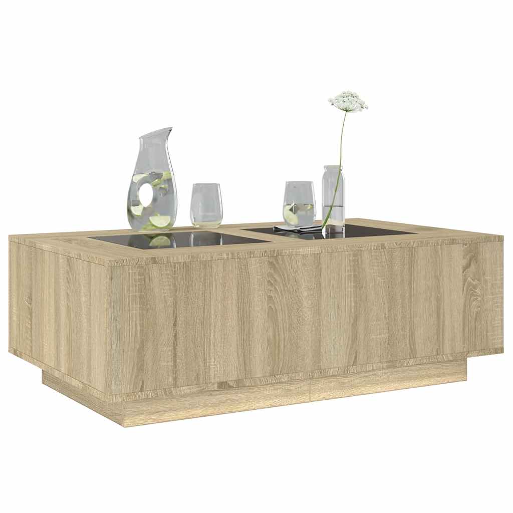 Coffee Table with Infinity LED Sonoma Oak 116x69x40 cm