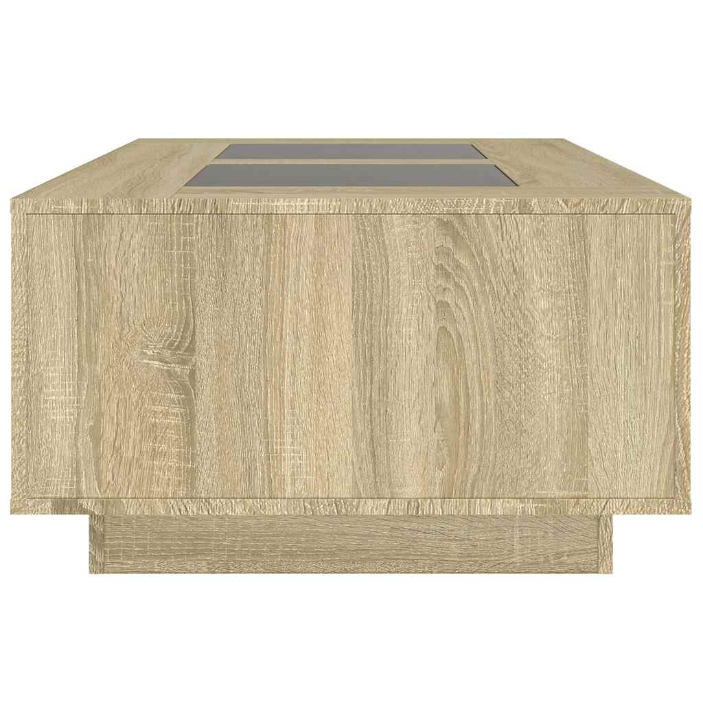 Coffee Table with Infinity LED Sonoma Oak 116x69x40 cm