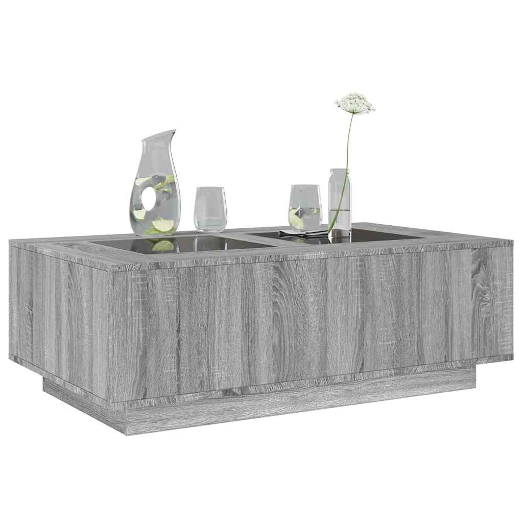 Coffee Table with Infinity LED Grey Sonoma 116x69x40 cm