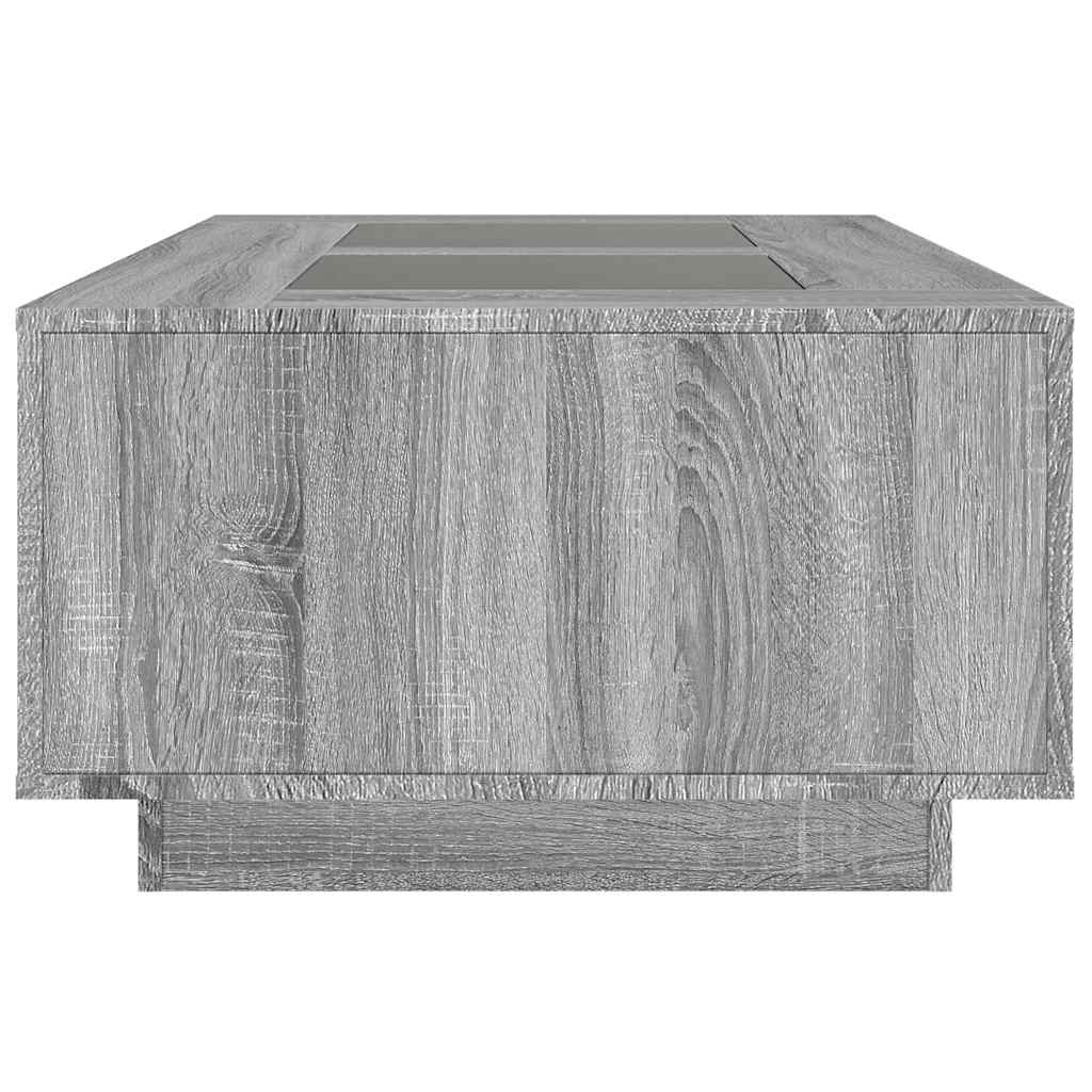 Coffee Table with Infinity LED Grey Sonoma 116x69x40 cm