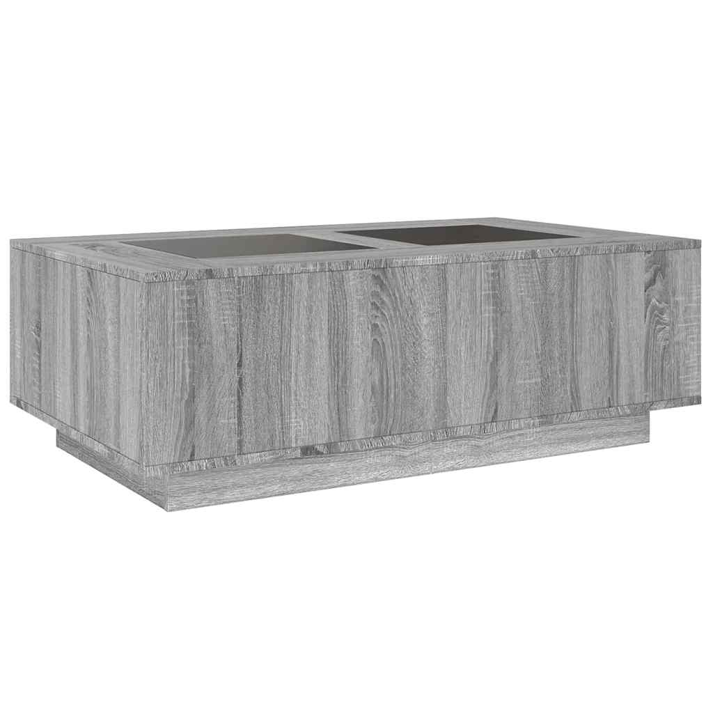 Coffee Table with Infinity LED Grey Sonoma 116x69x40 cm