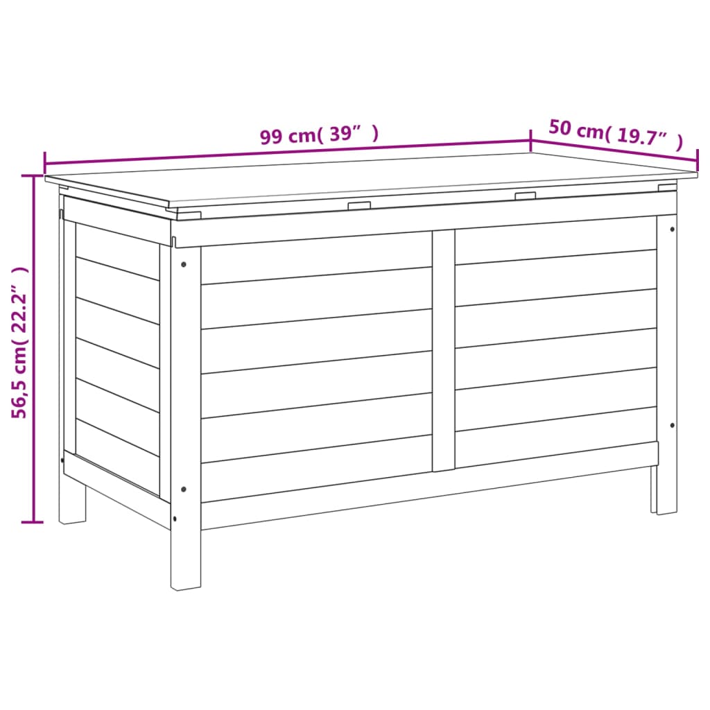 Solid Wood Fir Outdoor Cushion Box 99x50x56.5 cm - Stylish Storage