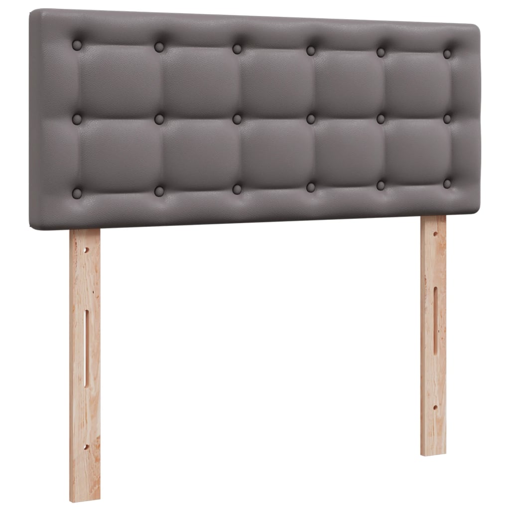 Box Spring Bed with Mattress Grey 120x190 cm Faux Leather