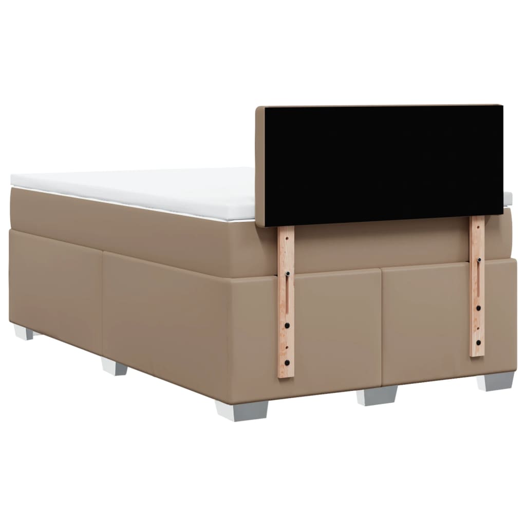 Box Spring Bed with Mattress Cappuccino 120x190 cm Faux Leather