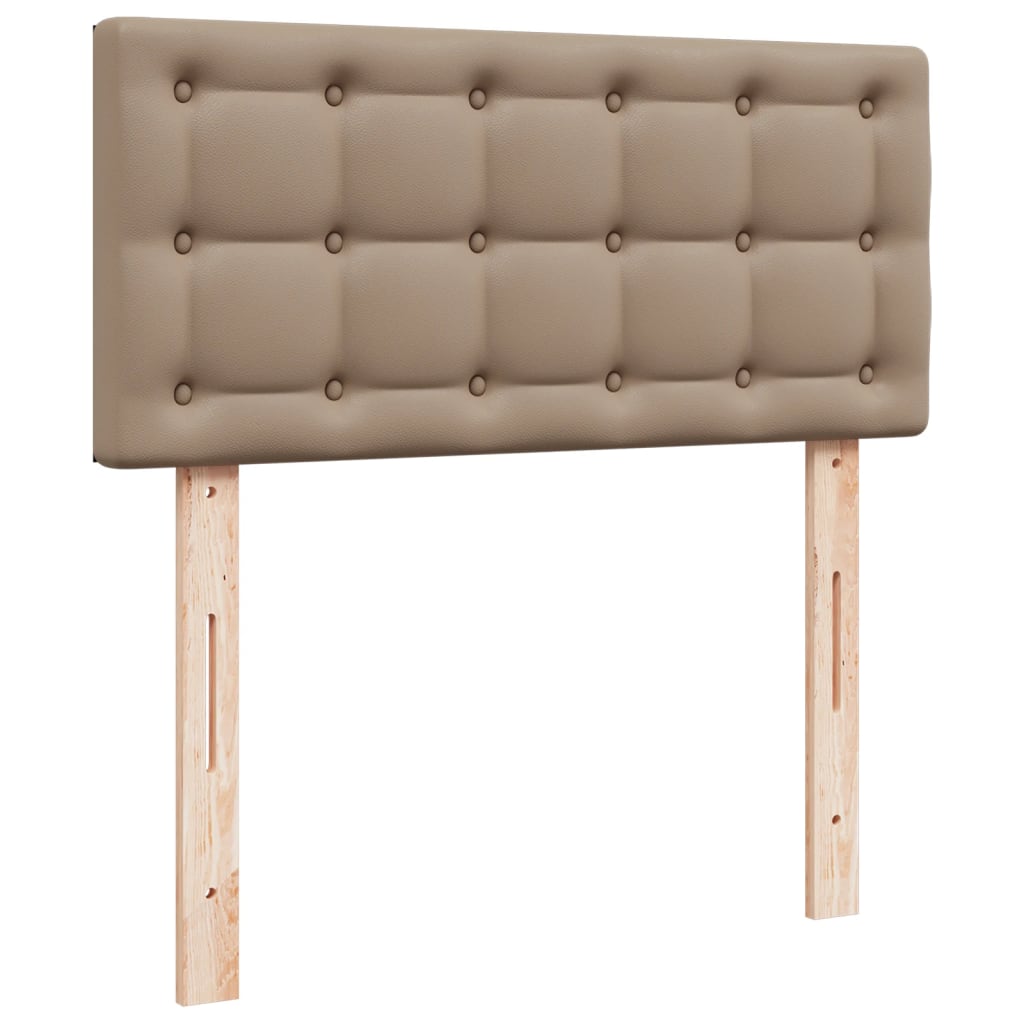 Box Spring Bed with Mattress Cappuccino 120x190 cm Faux Leather