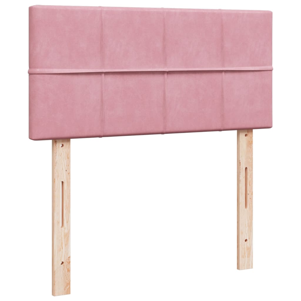 Velvet Pink Box Spring Bed & Mattress 80x200 cm