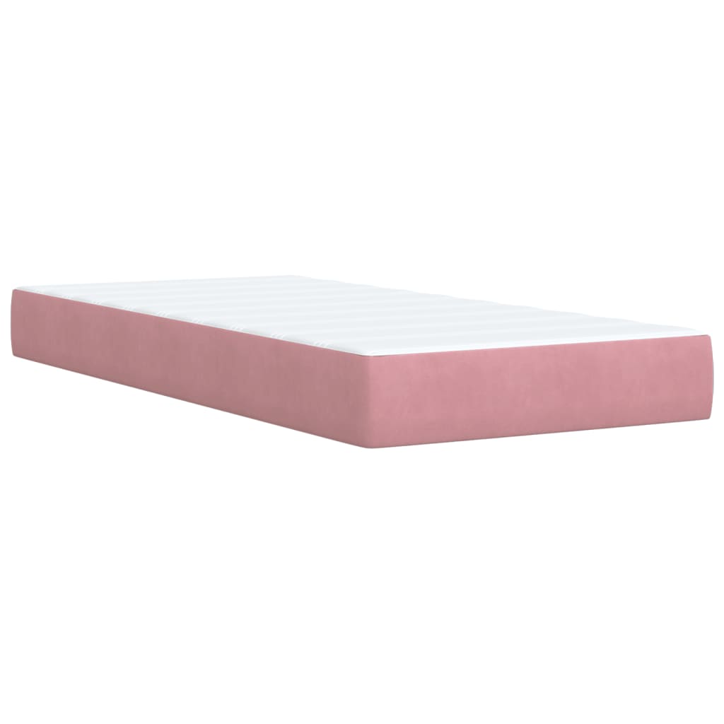 Velvet Pink Box Spring Bed & Mattress 80x200 cm