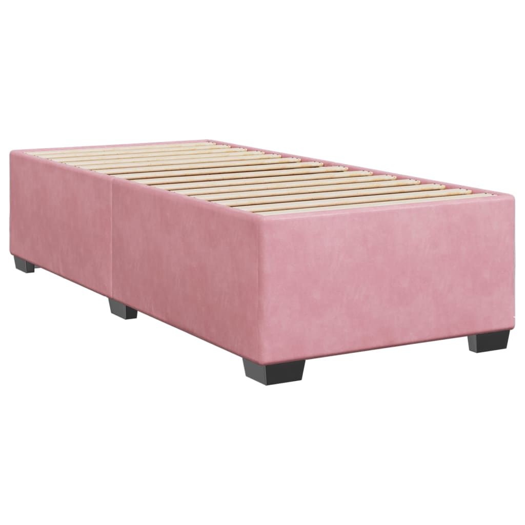 Velvet Pink Box Spring Bed & Mattress 80x200 cm