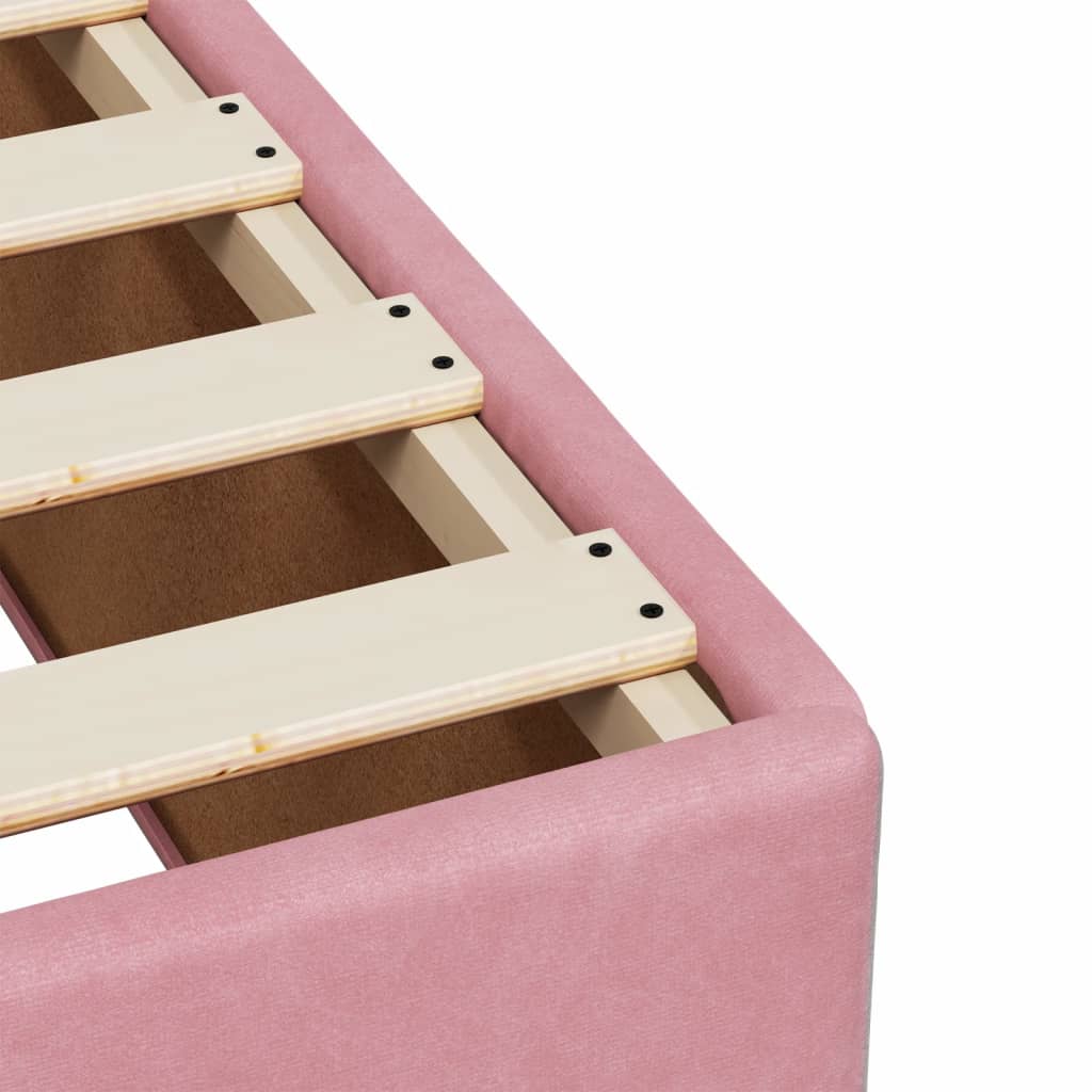 Velvet Pink Box Spring Bed & Mattress 80x200 cm