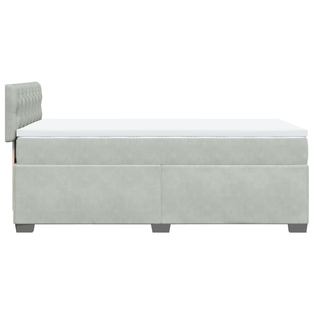 Box Spring Bed with Mattress Light Grey 80x200 cm Velvet