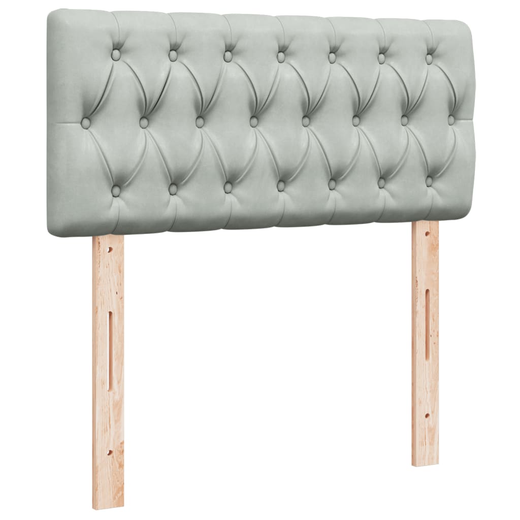 Box Spring Bed with Mattress Light Grey 80x200 cm Velvet