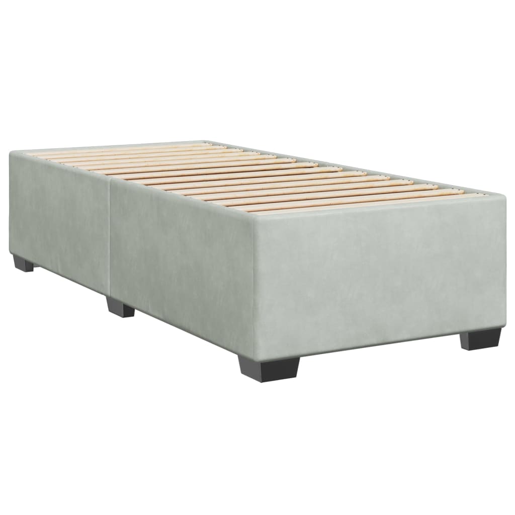 Box Spring Bed with Mattress Light Grey 80x200 cm Velvet