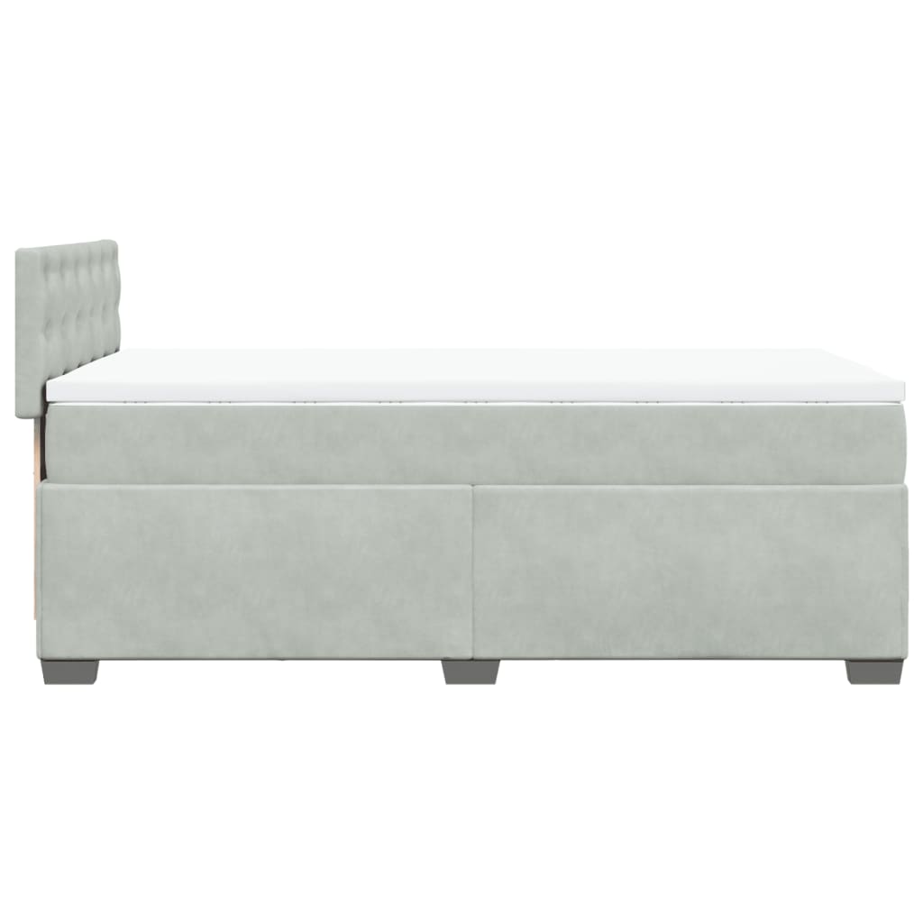 Box Spring Bed with Mattress Light Grey 80x200 cm Velvet