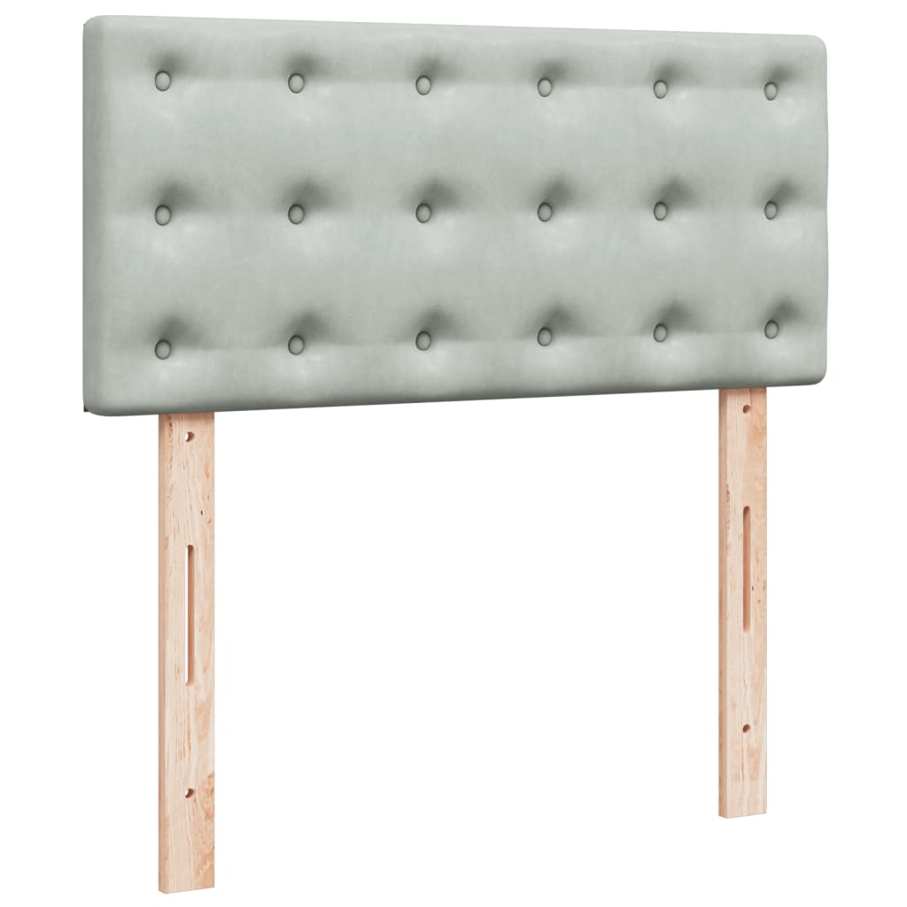 Box Spring Bed with Mattress Light Grey 80x200 cm Velvet