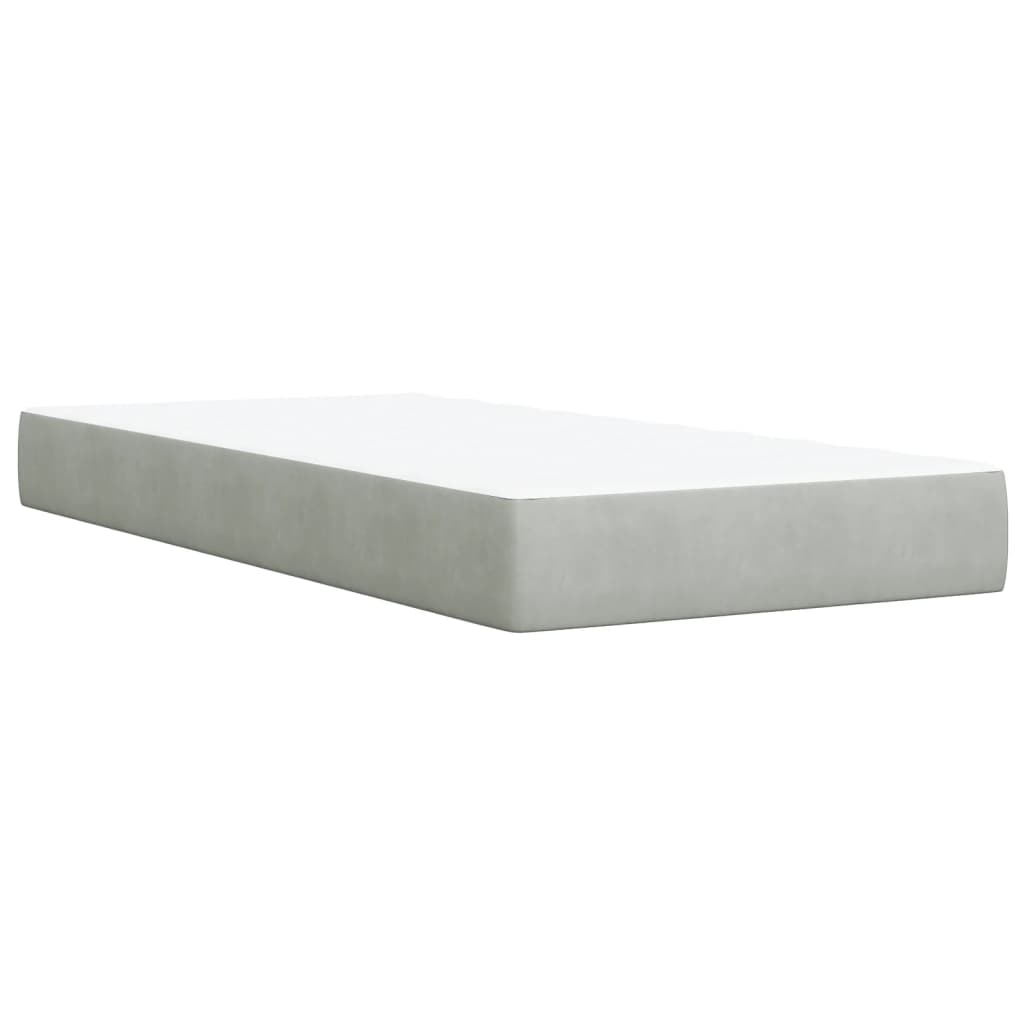 Box Spring Bed with Mattress Light Grey 80x200 cm Velvet