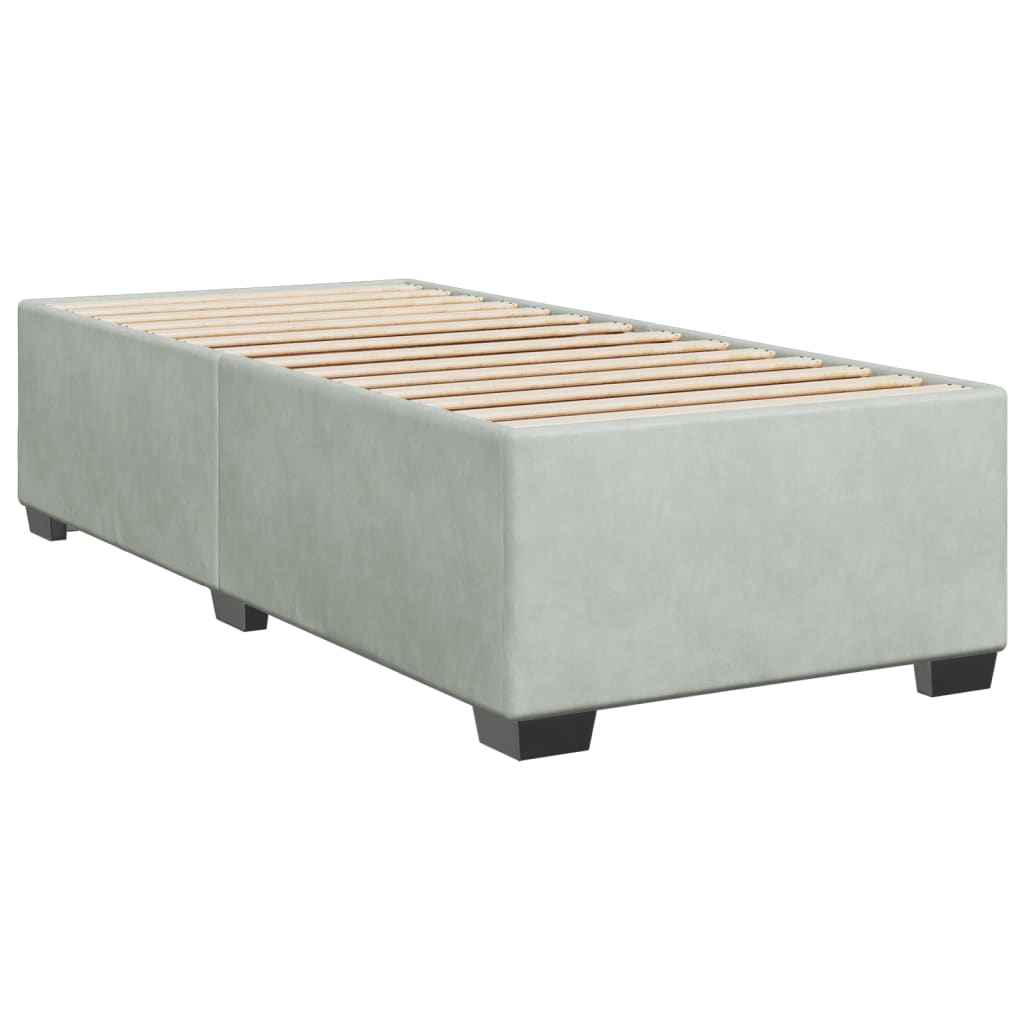 Box Spring Bed with Mattress Light Grey 80x200 cm Velvet