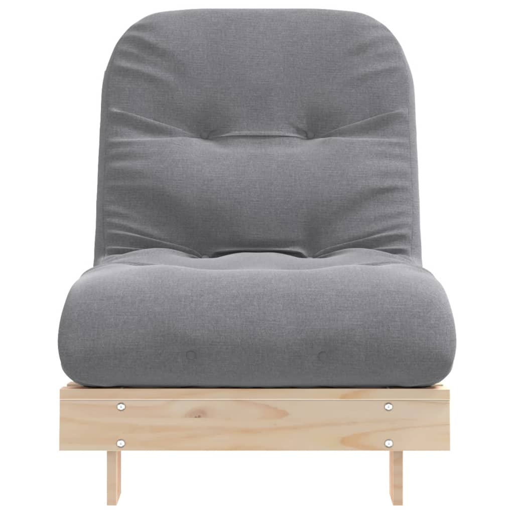 Solid Pine Wood Futon Sofa Bed - Mattress 70x206x11 cm