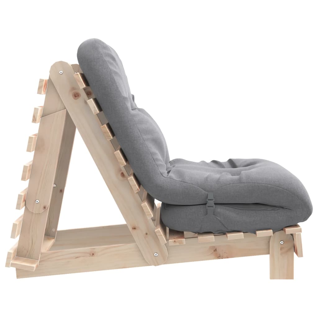 Solid Pine Wood Futon Sofa Bed - Mattress 70x206x11 cm