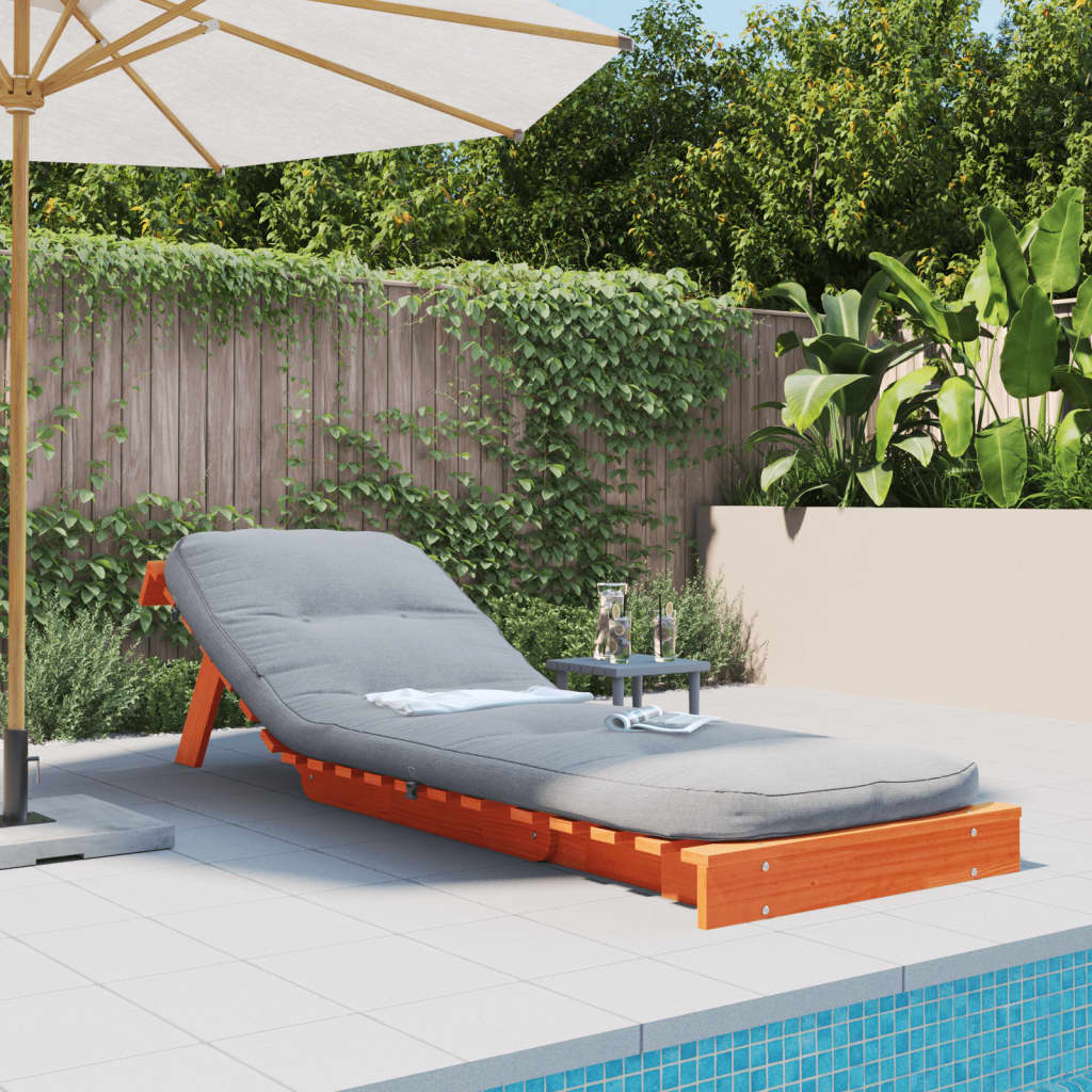 Solid Pine Futon Sofa Bed - Wax Brown, 70x206cm, with Mattress