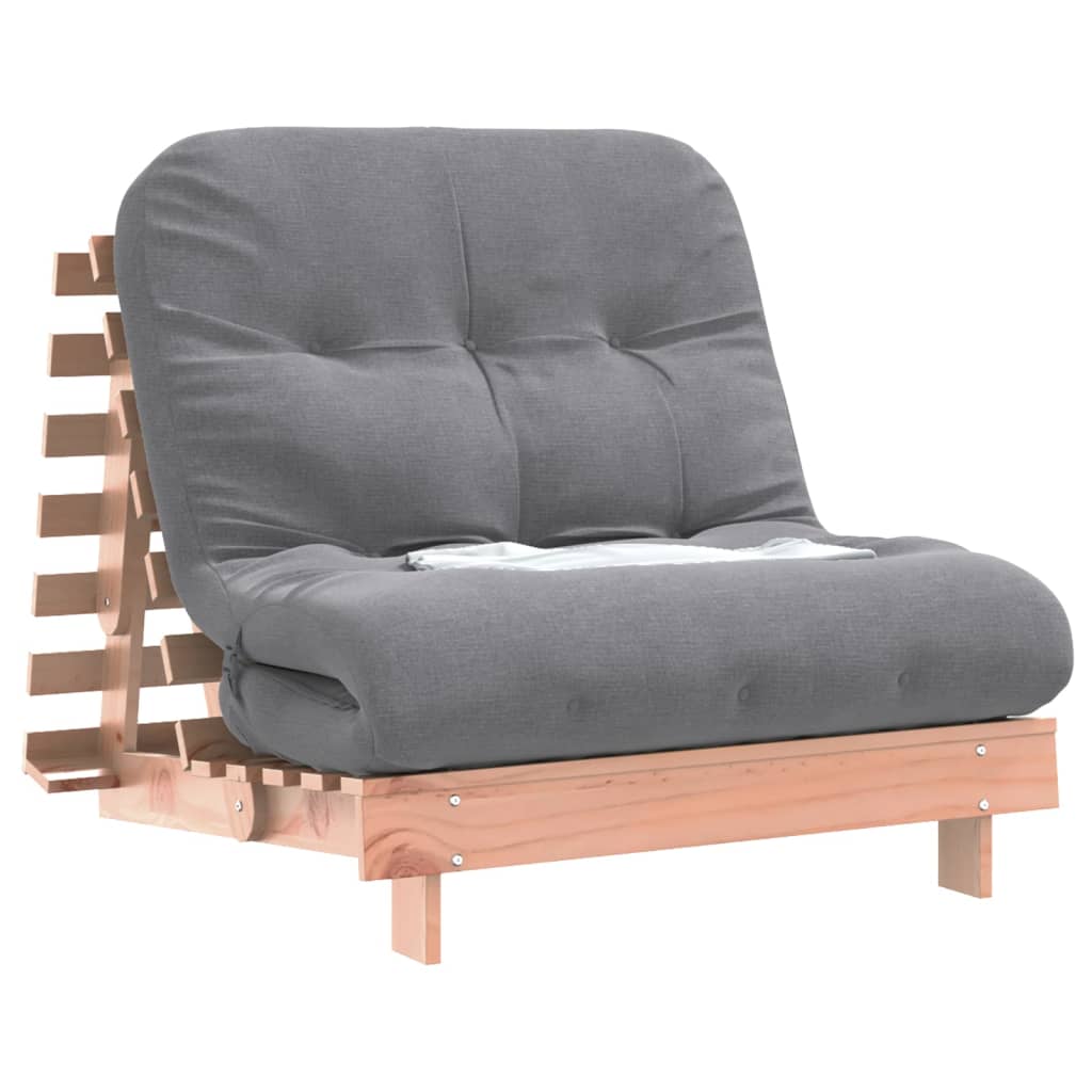 Solid Wood Douglas Futon Sofa Bed w/ Mattress - 80x206x11 cm