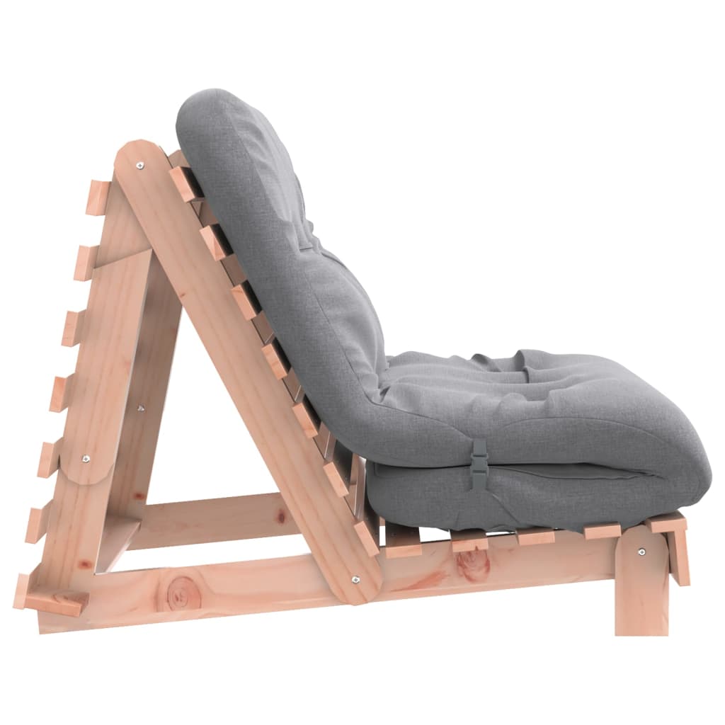 Solid Wood Douglas Futon Sofa Bed w/ Mattress - 80x206x11 cm