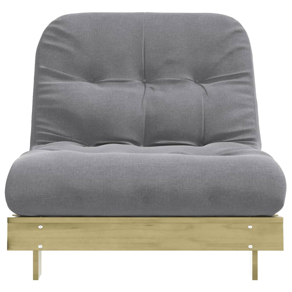 Pine Wood Futon Sofa Bed with Mattress 90x206x11 cm