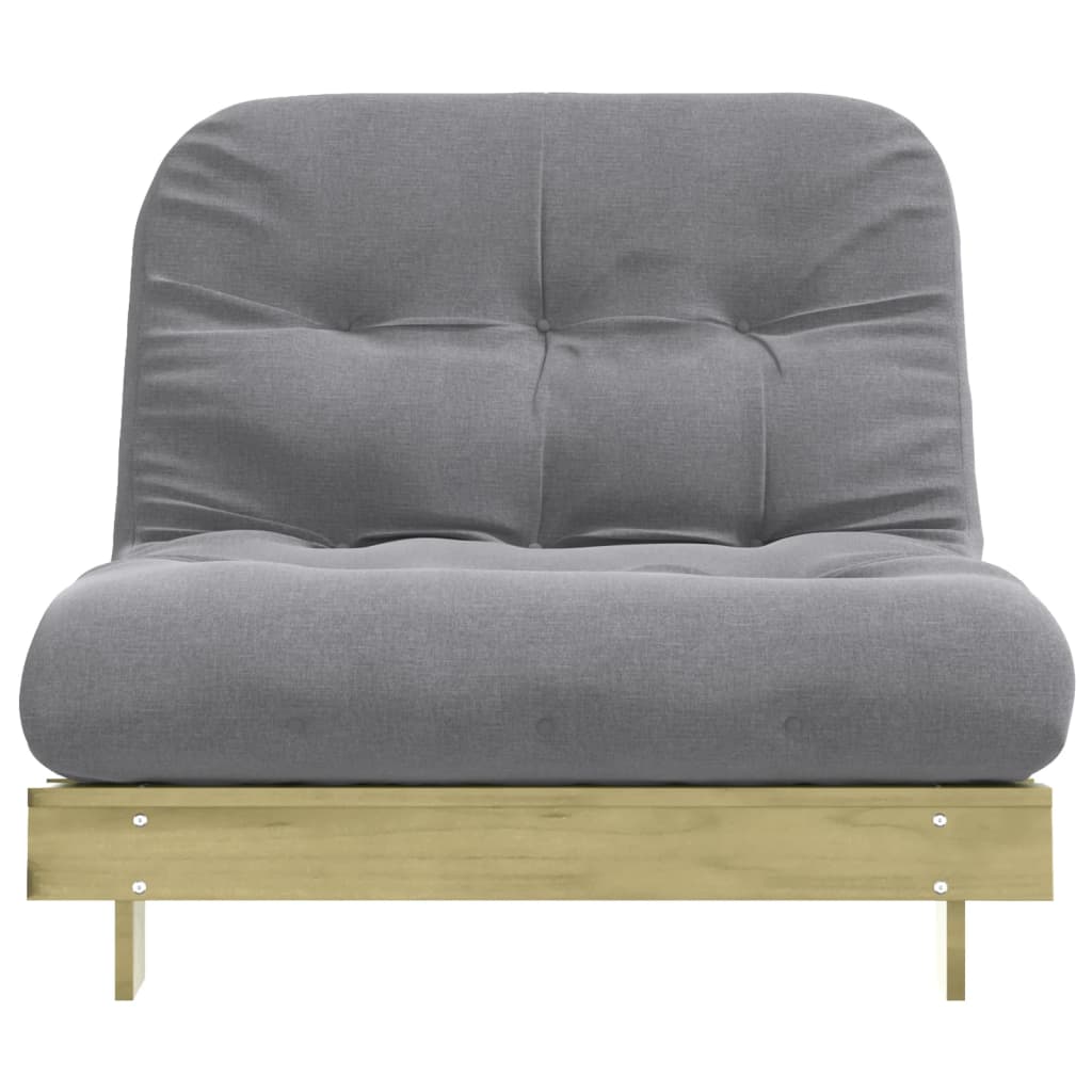 Pine Futon Sofa Bed with Mattress 100x206x11 cm - Durable Wood Design