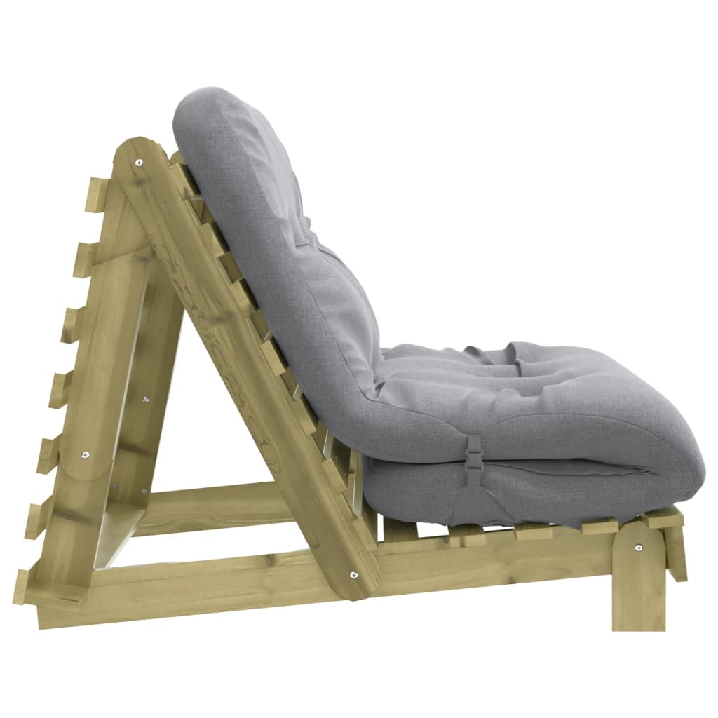Pine Futon Sofa Bed with Mattress 100x206x11 cm - Durable Wood Design