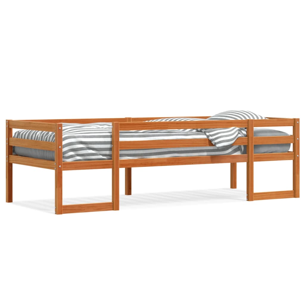 Wax Brown Kids' Bed Frame 80x200 cm - Sturdy Wood Design