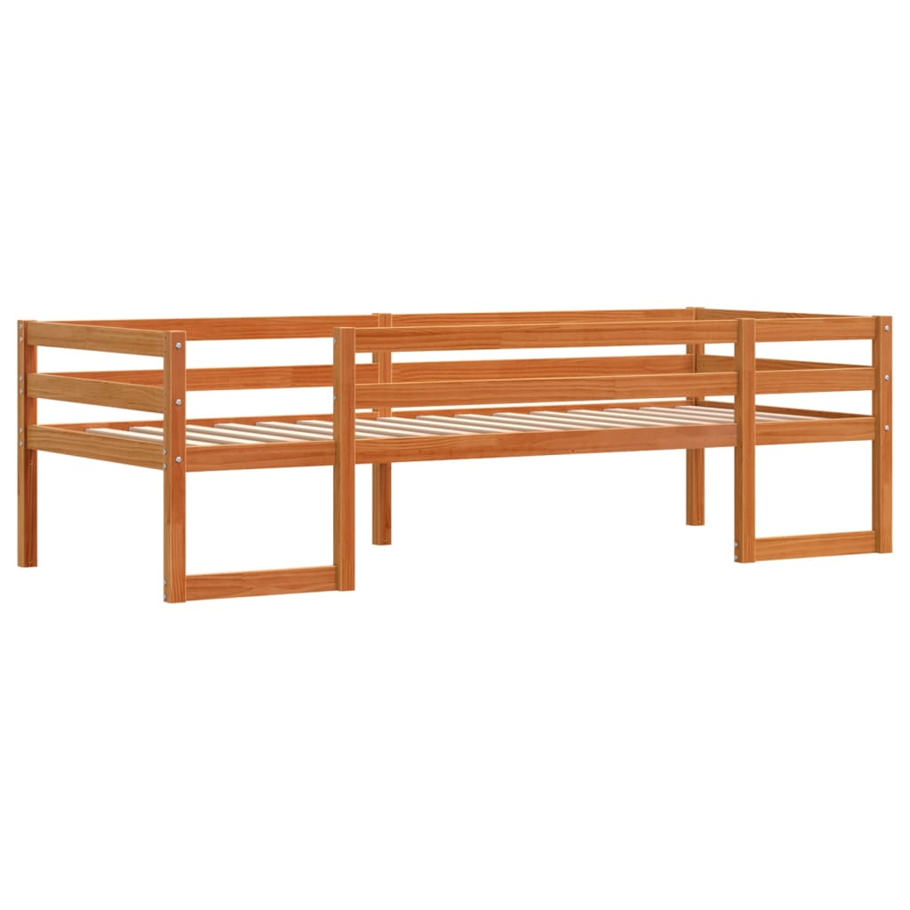 Wax Brown Kids' Bed Frame 80x200 cm - Sturdy Wood Design