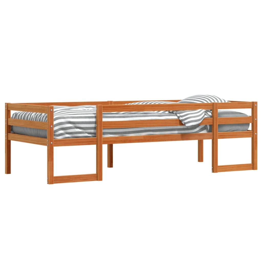 Wax Brown Kids' Bed Frame 80x200 cm - Sturdy Wood Design