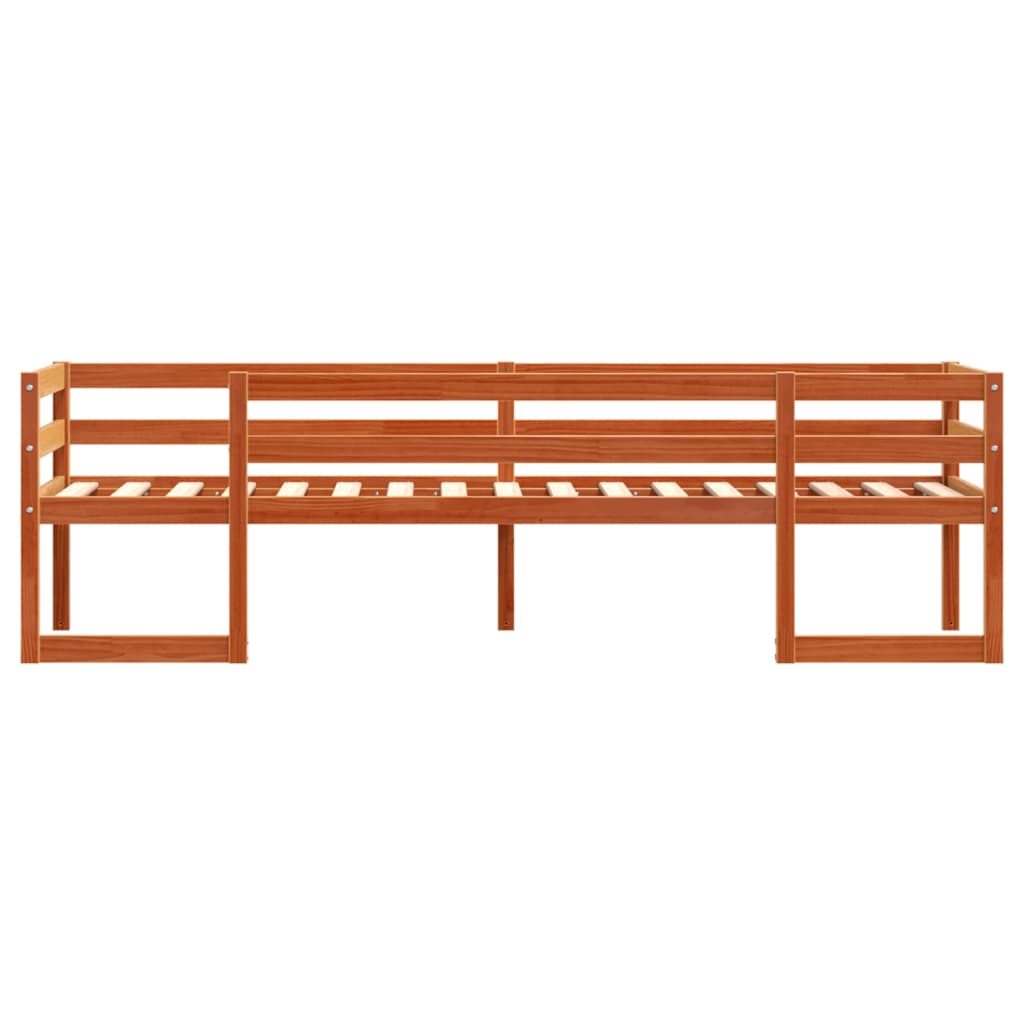 Wax Brown Kids' Bed Frame 80x200 cm - Sturdy Wood Design