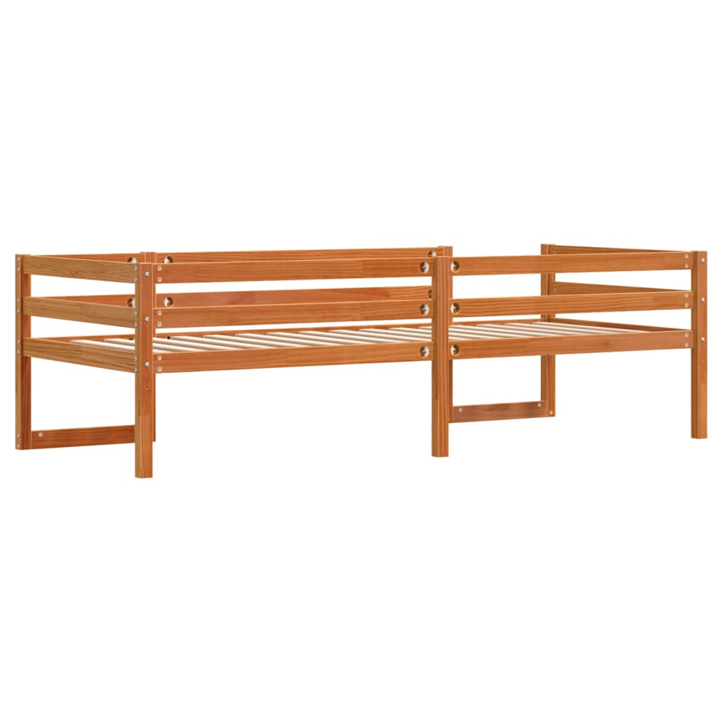 Wax Brown Kids' Bed Frame 80x200 cm - Sturdy Wood Design