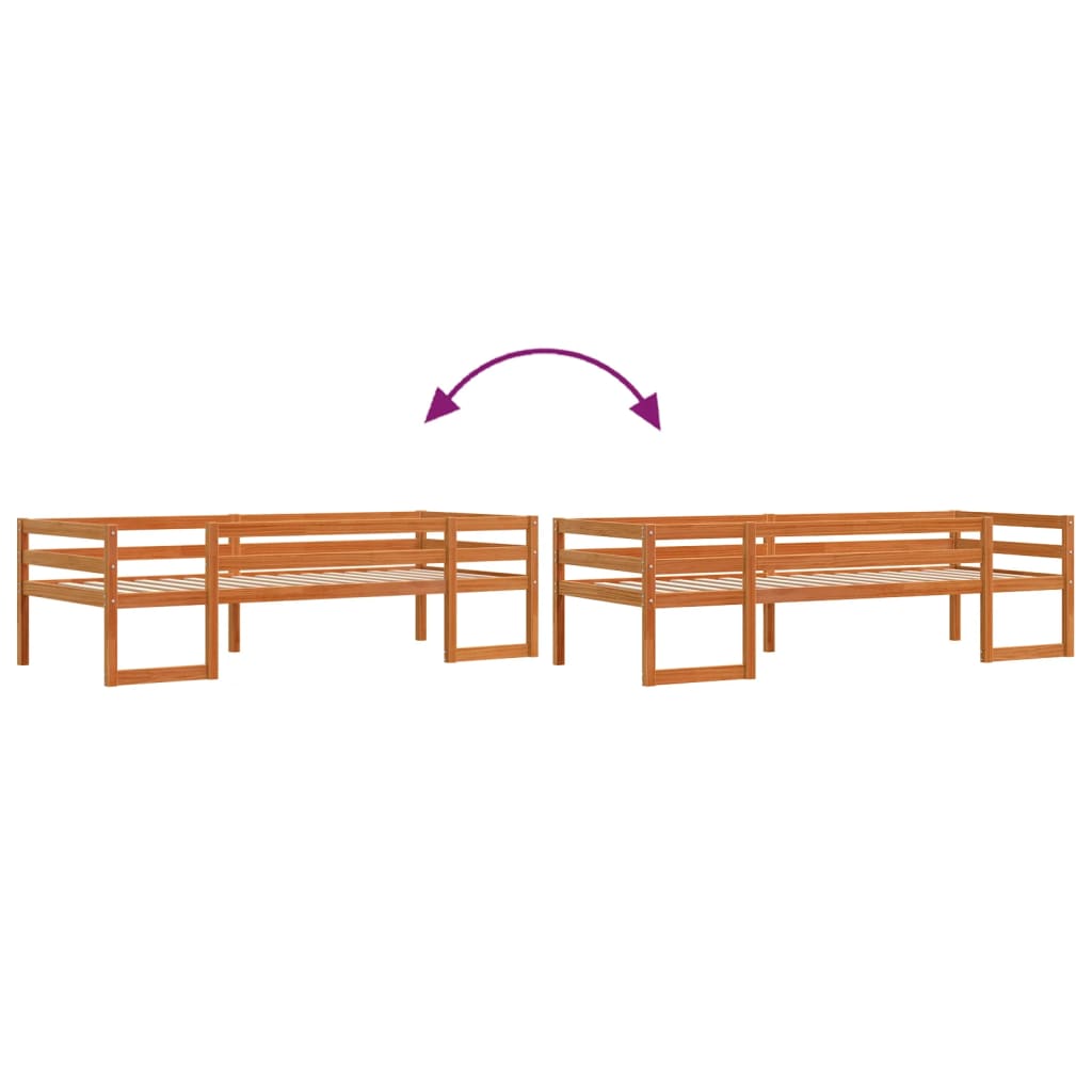 Wax Brown Kids' Bed Frame 80x200 cm - Sturdy Wood Design