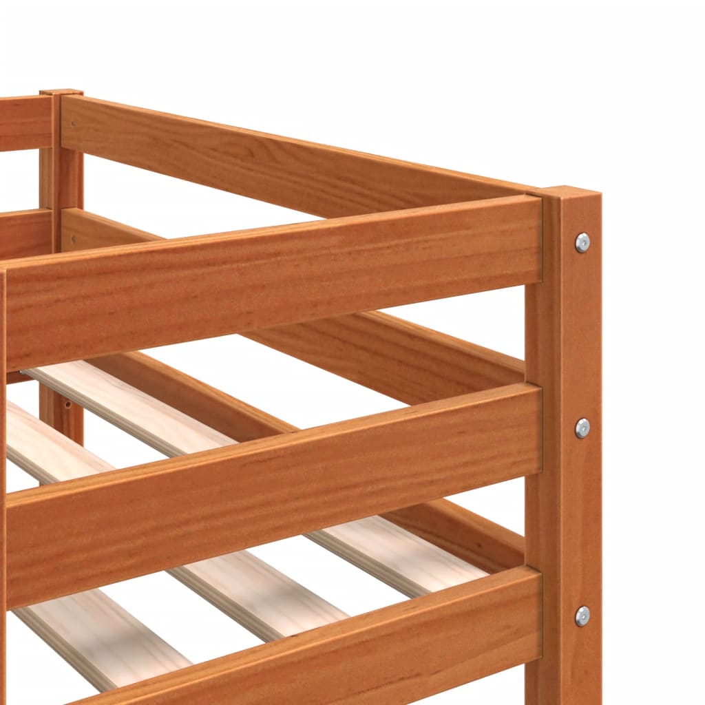 Wax Brown Kids' Bed Frame 80x200 cm - Sturdy Wood Design