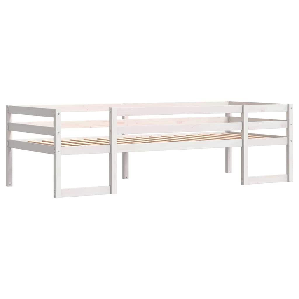 Solid Pine Kids' Bed Frame - White 90x190 cm Single Bed