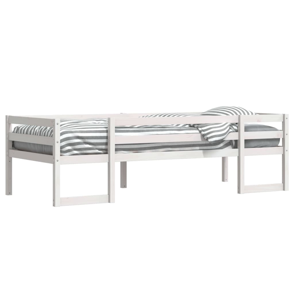Solid Pine Kids' Bed Frame - White 90x190 cm Single Bed