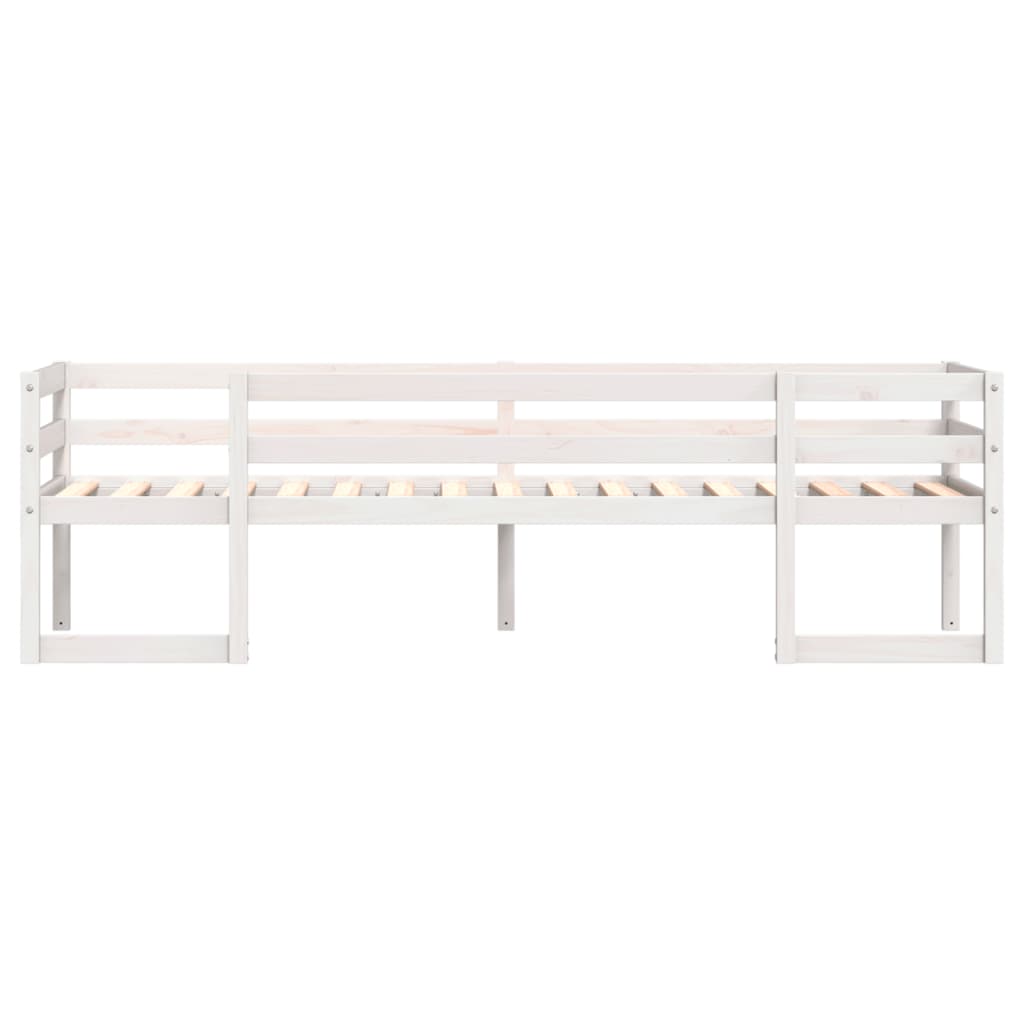 Solid Pine Kids' Bed Frame - White 90x190 cm Single Bed