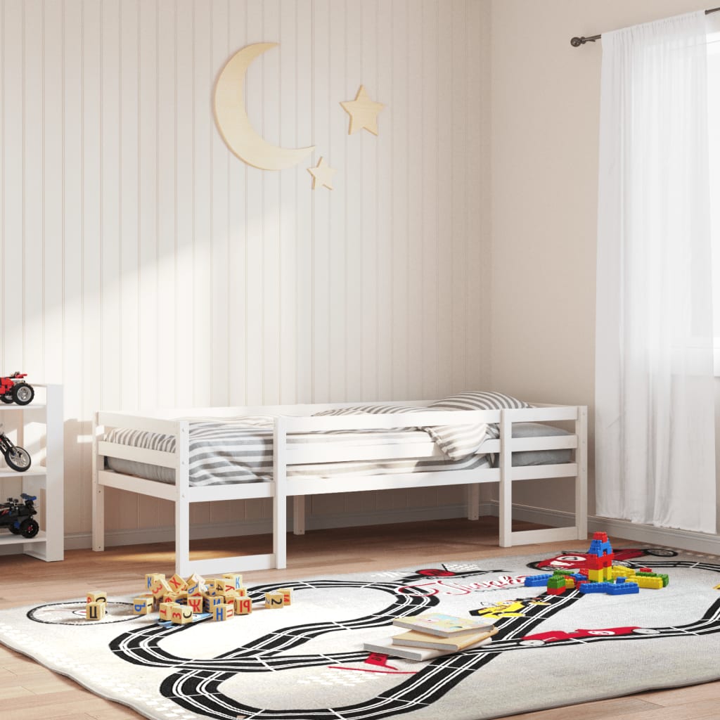 White Solid Pine Kids' Bed Frame 75x190 cm - Small Single
