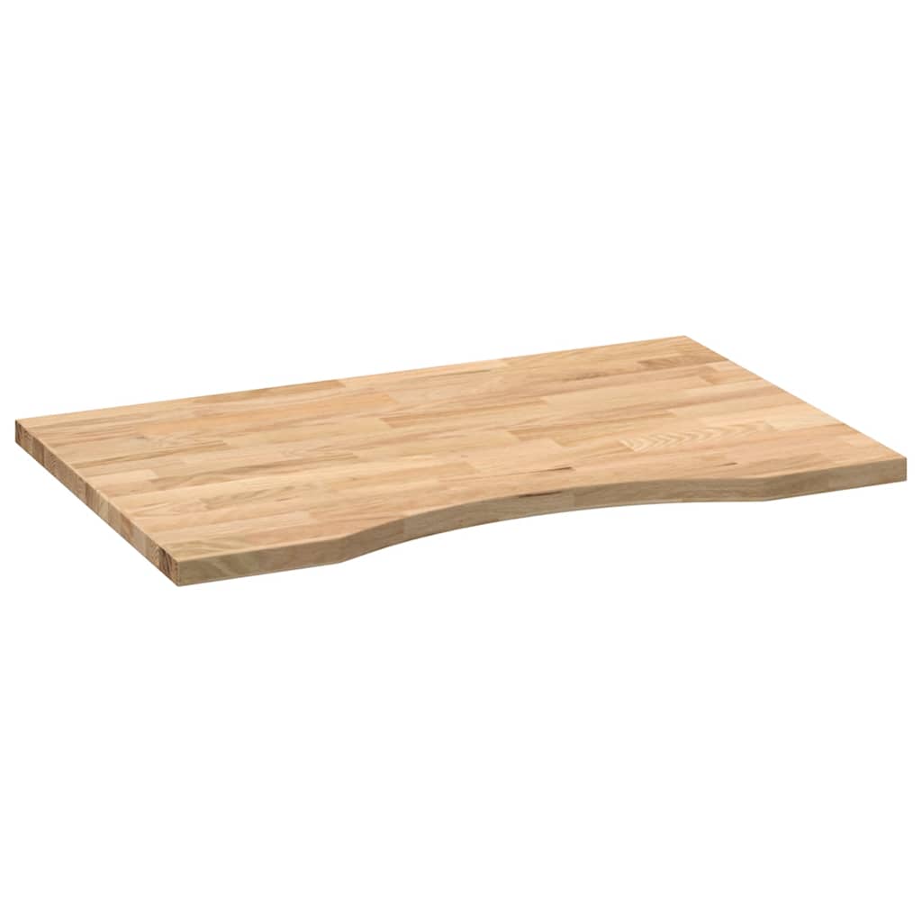 Solid Oak Desk Top 80x50x2.5 cm Rectangular Untreated Wood