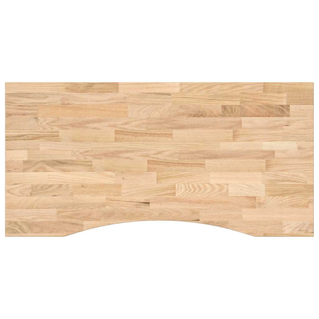 Solid Oak Rectangular Desktop 100x50x2.5 cm - Natural Finish