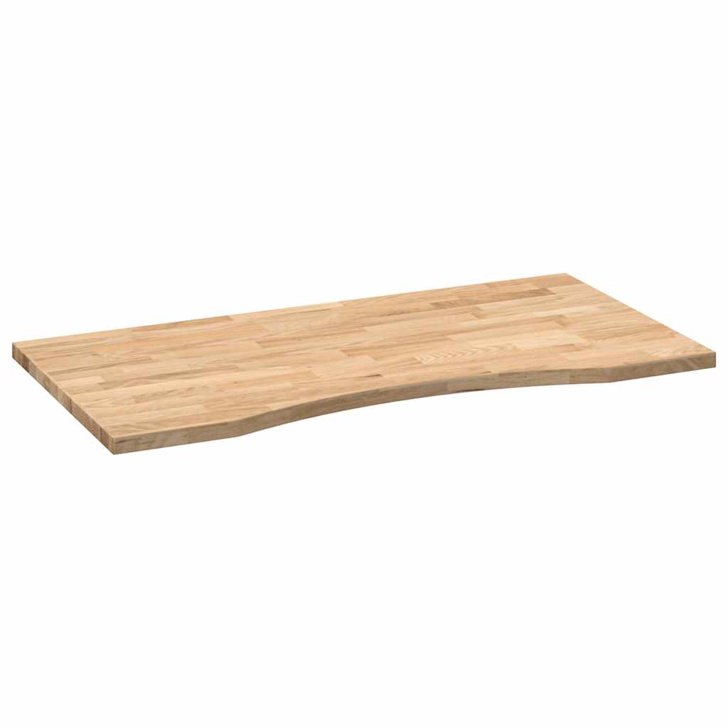Solid Oak Rectangular Desktop 100x50x2.5 cm - Natural Finish